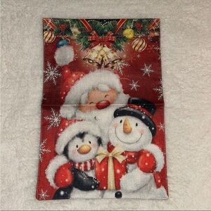 Holiday Santa Christmas Small Flag Snowman Penguin NEW